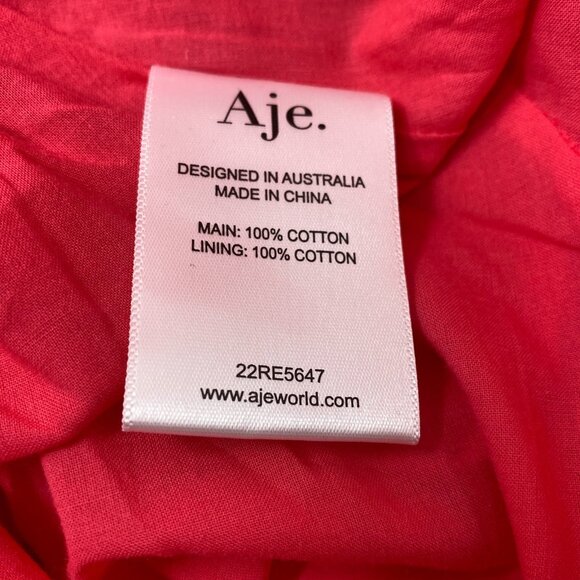Aje Sculptra Nya Gathered Midi Dress in Rouge Pink AU8 Small NWT - Picture 10 of 10